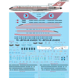 26Decals STS44424 1/144 THY Turkish Airlines Boeing 727-2F2/Adv Screen printed decal