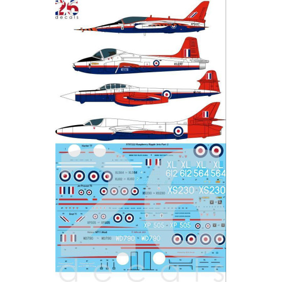 26Decals STS7222 1/72 Raspberry Ripple Jets Part 2 - 1/72 Scale