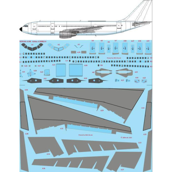 26Decals WIN144-A300 1/144 A300 - Airbus A300B2/B4 detail sheet - Screen printed 26Decals WIN144-A300 1/144 A300 - Airbus A300B2/B4 detail sheet - Screen printed