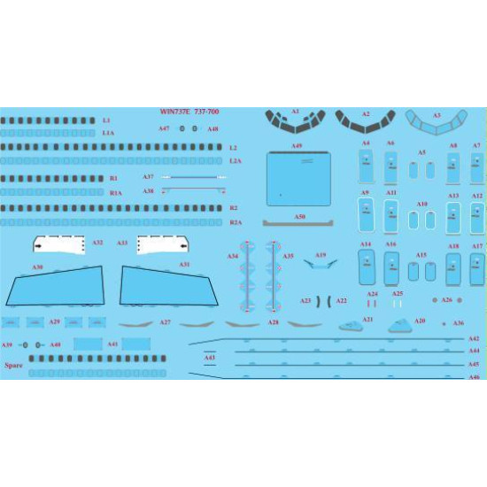 26Decals WIN737E 1/144 E Boeing 737-700 detail sheet - Screen printed