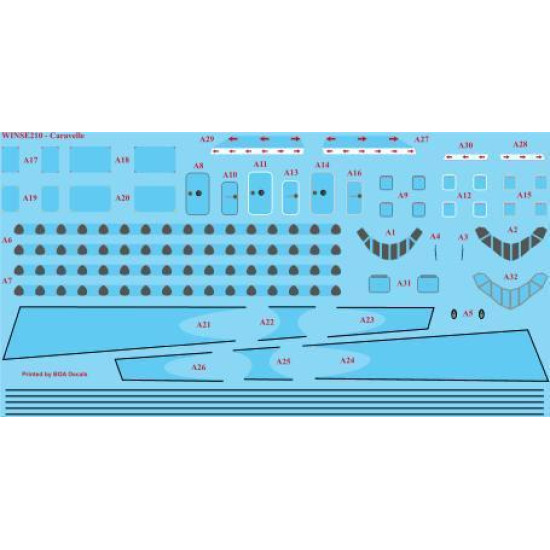 26Decals WINSE210 1/144 Caravelle Detail sheet - Screen printed
