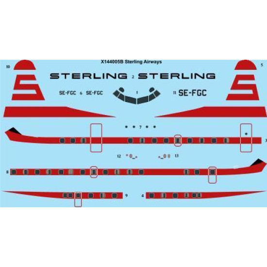 26Decals X144005B 1/144 Sterling Airways Laser Decal for X-Scale Models kit - X144005