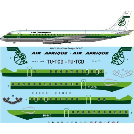 26Decals X14439 1/144 Air Afrique Douglas DC-8-33 laser decal - for X-Scale kit 26Decals X14439 1/144 Air Afrique Douglas DC-8-33 laser decal - for X-Scale kit