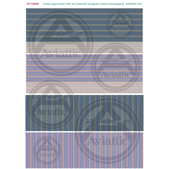 Aviattic ATT144008 1/144 5 colour upper and lower bolt and joined bolt lozenge (inc.interior reversed pattern)