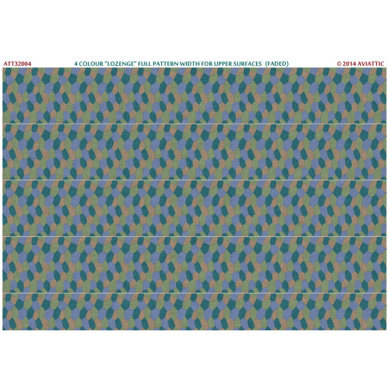 Aviattic ATT32004 1/32 4 color lozenge full pattern width upper surfaces faded