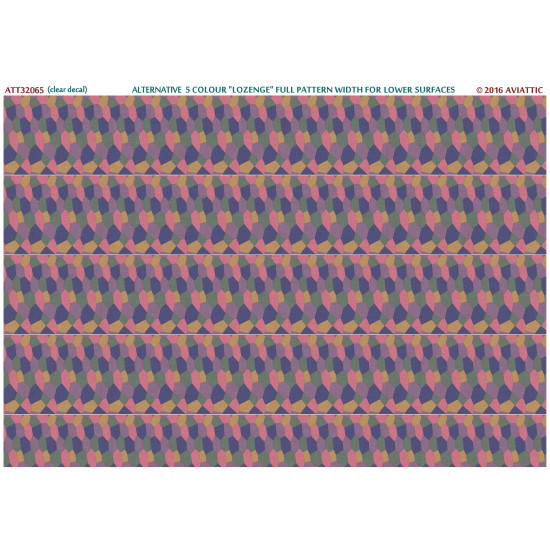 Aviattic ATT32065 1/32 (Clear decal paper) Alternative 5 colour lozenge full pattern width for lower surfaces