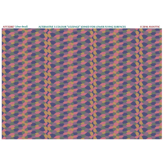Aviattic ATT32067 1/32 (Clear decal paper) Alternative 5 colour lozenge joined for flying surfaces