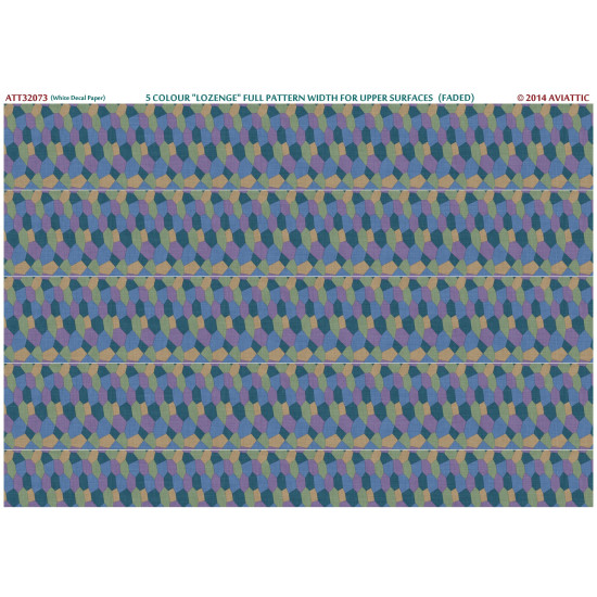 Aviattic ATT32073 1/32 (white decal paper) 5 colour lozenge full pattern width for upper surfaces (faded)