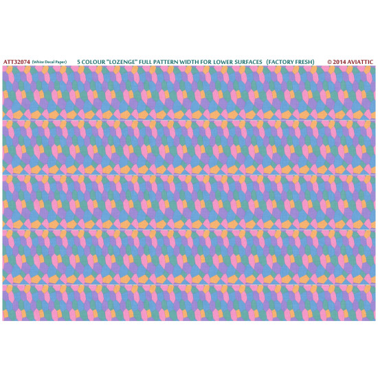 Aviattic ATT32074 1/32 (white decal paper) 5 colour lozenge full pattern width for lower surfaces (factory fresh)