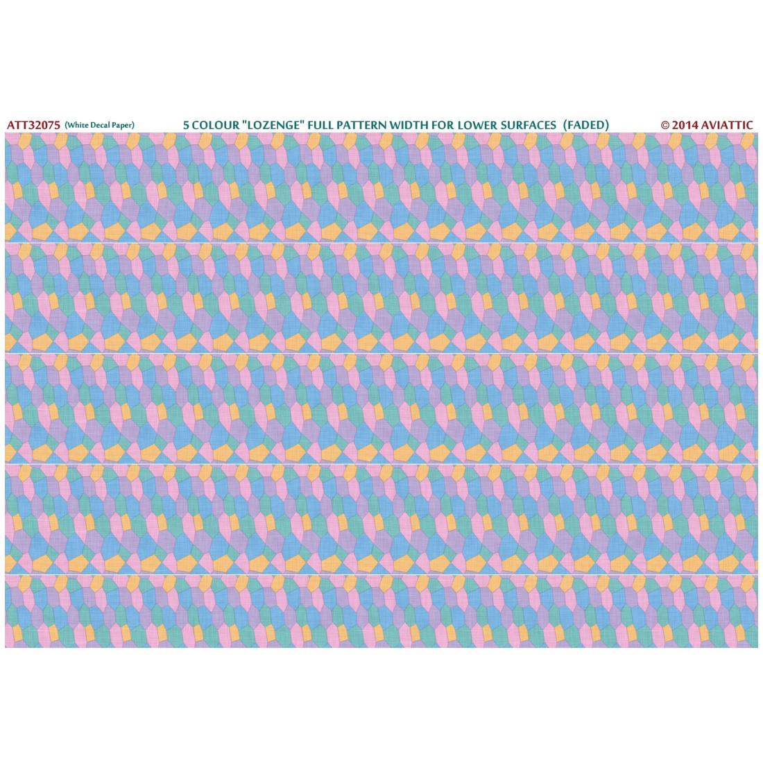 Simple Decal Patterns Aviattic ATT32075 1/32 (white decal paper) 5 colour lozenge full ...