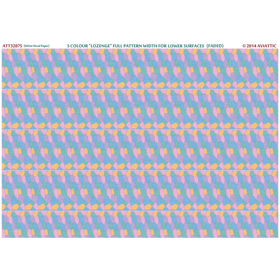 Aviattic ATT32075 1/32 (white decal paper) 5 colour lozenge full pattern width for lower surfaces (faded)