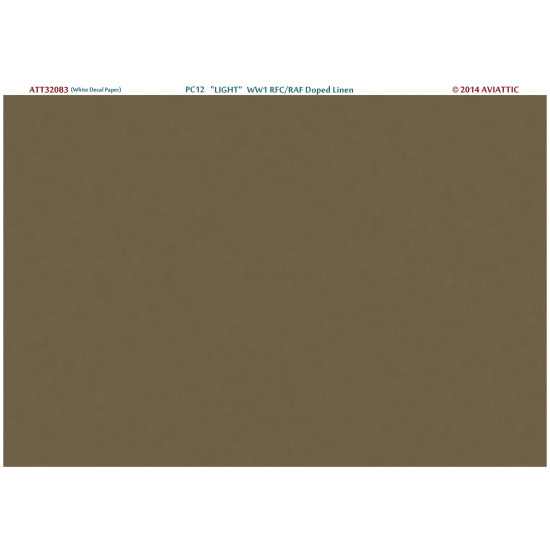 Aviattic ATT32083 1/32 PC12 light WW1 RFC/RAF doped linen (white decal paper) Aviattic ATT32083 1/32 PC12 light WW1 RFC/RAF doped linen (white decal paper)