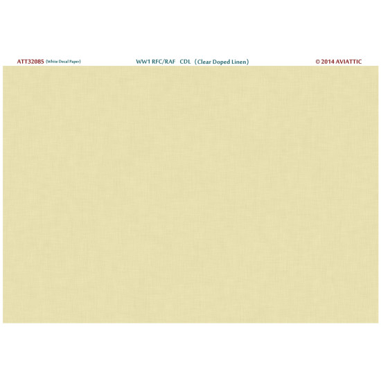 Aviattic ATT32085 1/32 (white paper) WW1 CDL (clear doped linen) aged varnish