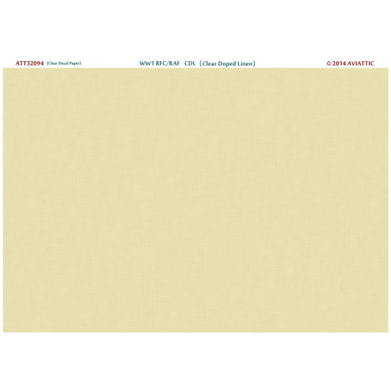 Aviattic 1/32 Scale (Clear decal paper) Black doped linen