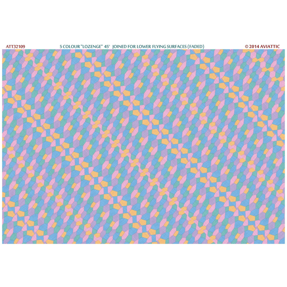 Aviattic 1/32 ATT32109 5 color lozenge 45° joined lower flying surfaces FADED
