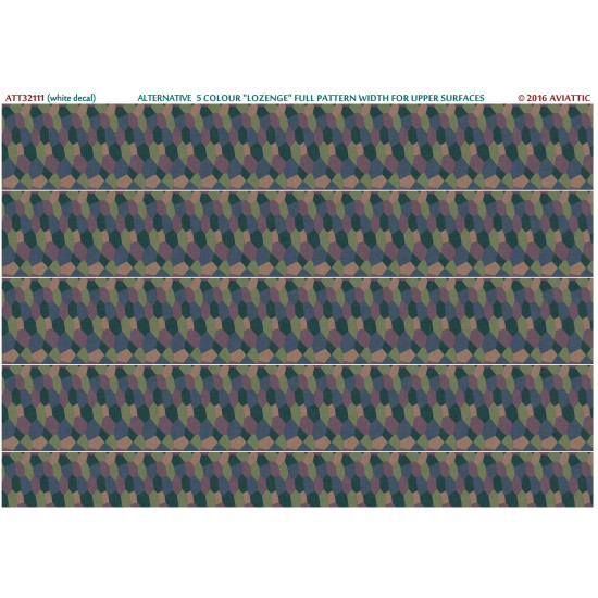 Aviattic ATT32111 1/32 (White decal paper) Alternative 5 colour lozenge full pattern width for upper surfaces