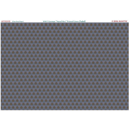 Aviattic ATT32113 1/32 (Clear decal paper) WW1 German Naval Hex printed linen (faded)