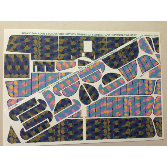 Aviattic ATT32124 1/32 Roland DVIa 5 colour lozenge with faded effect and lozenge tapes for Wingnut Wings kit