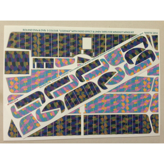 Aviattic ATT32130 1/32 Roland DVIb 5 colour lozenge with faded effect and linen tapes for Wingnut Wings kit