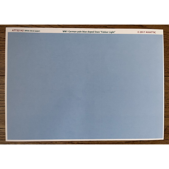 Aviattic ATT32142 1/32 (White decal paper) WW1 German pale blue doped linen Fokker Light