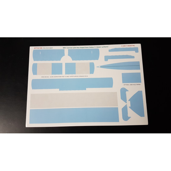 Aviattic ATT32146 1/32 (Clear decal paper) WW1 German pale blue doped linen Fokker F.I (lower surfaces)