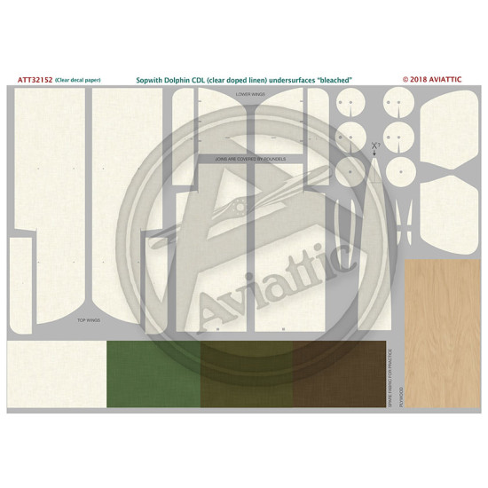 Aviattic ATT32152 1/32 (Clear decal paper) Sopwith Dolphin CDL (clear doped linen) bleached undersurfaces
