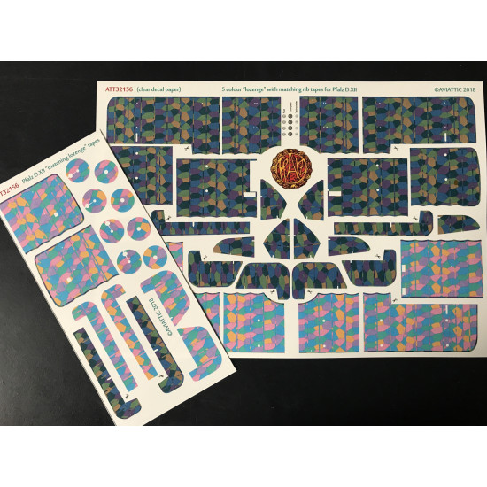 Aviattic ATT32156 1/32 Pfalz DXII 5 colour lozenge with upper & lower lozenge tapes for Wingnut Wings kit