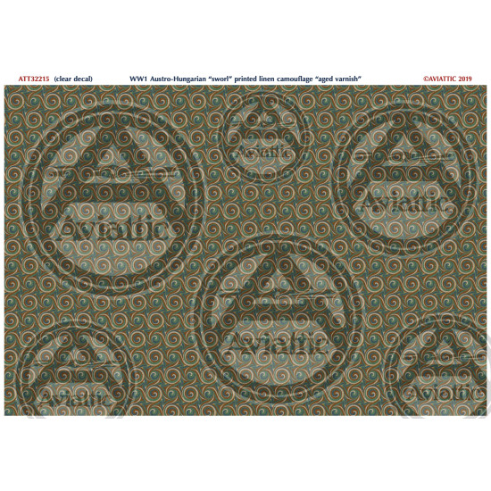 Aviattic ATT32215 1/32 (Clear decal) WW1 Austro-Hungarian sworl printed linen camouflage aged varnish