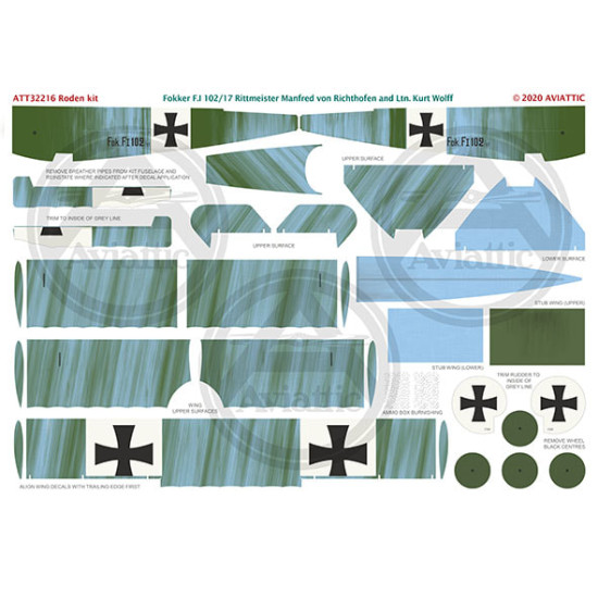 Aviattic ATT32216 1/32 Fokker F.I 102/17 Rittmeister Manfred von Richthofen & Ltn. Kurt Wolff