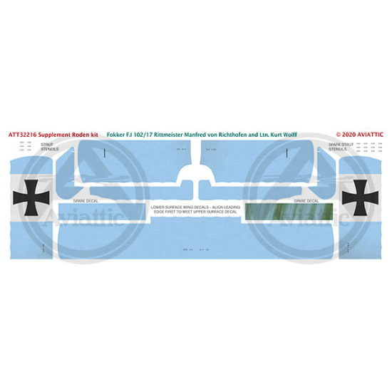 Aviattic ATT32216 1/32 Fokker F.I 102/17 Rittmeister Manfred von Richthofen & Ltn. Kurt Wolff