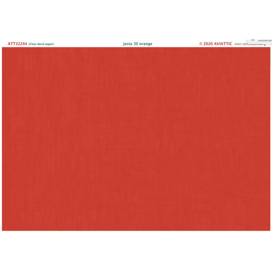 Aviattic ATT32244 1/32 (Clear decal paper) Jasta 30 orange paint on linen