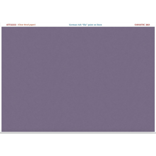 Aviattic ATT32253 1/32 (Clear decal paper) German Lila dark paint on linen Aviattic ATT32253 1/32 (Clear decal paper) German Lila dark paint on linen