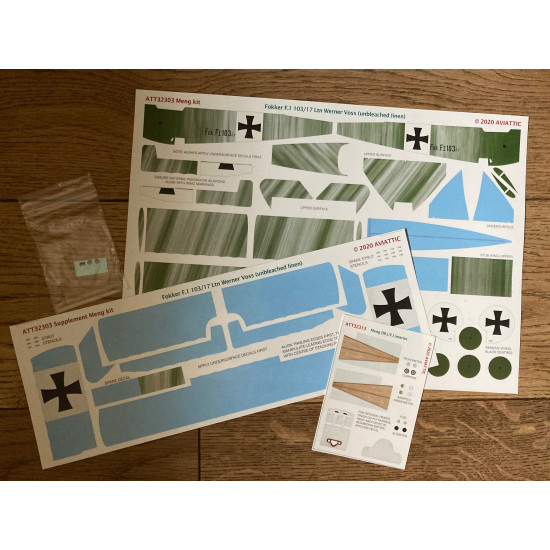 Aviattic ATT32303 1/32 Meng Fokker F.I 103/17 Ltn Werner Voss unbleached linen