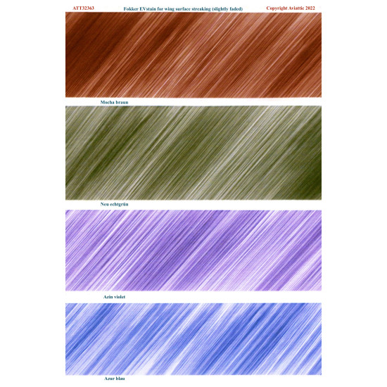 Aviattic ATT32363 1/32 (Clear decal paper) Fokker EV streaking pattern for upper and under wing (not templated) Aviattic ATT32363 1/32 (Clear decal paper) Fokker EV streaking pattern for upper and under wing (not templated)