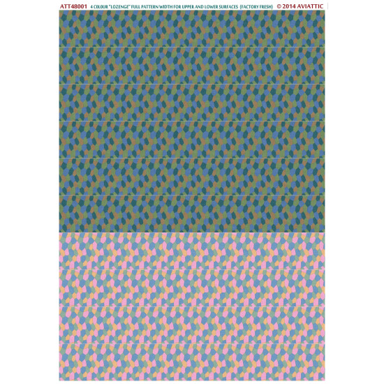 Aviattic ATT48001 1/48 4 colour lozenge full pattern upper lower surfaces fresh