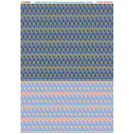 Aviattic ATT48006 1/48 5 colour lozenge full pattern width for upper and lower surfaces (faded) Aviattic ATT48006 1/48 5 colour lozenge full pattern width for upper and lower surfaces (faded)