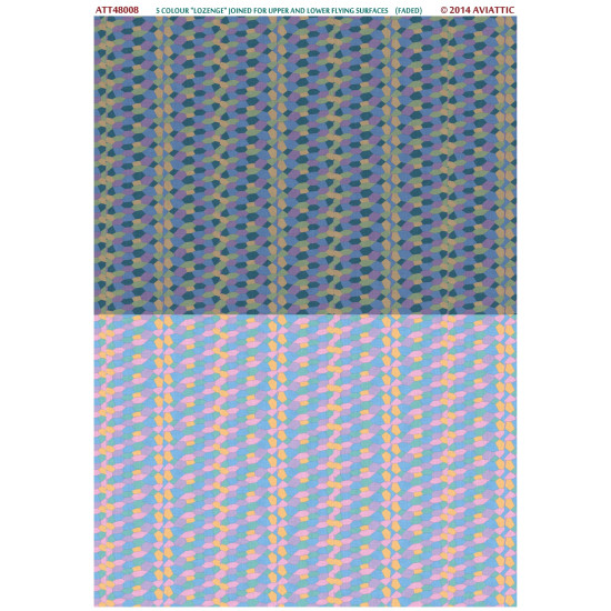 Aviattic ATT48008 1/48 5 colour lozenge joined for upper and lower flying surfaces (faded)