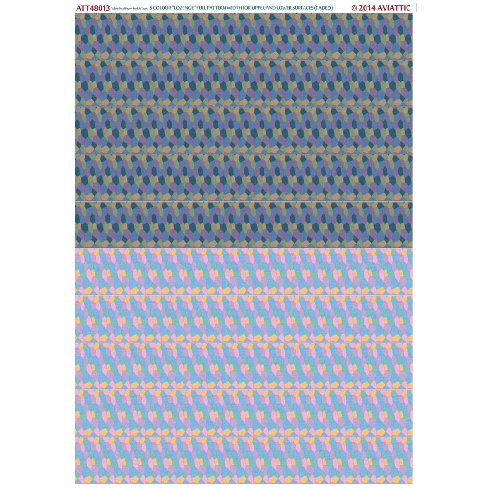 Aviattic ATT48013 1/48 (white decal paper for rib tapes) 5 colour ...