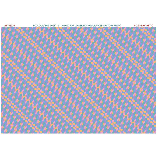 Aviattic ATT48030 1/48 5 color lozenge 45 degrees joined for lower flying surfaces (factory fresh)