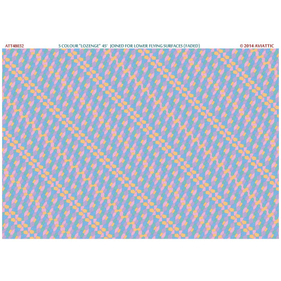Aviattic ATT48032 1/48 5 color lozenge 45 degrees joined for lower flying surfaces (faded)