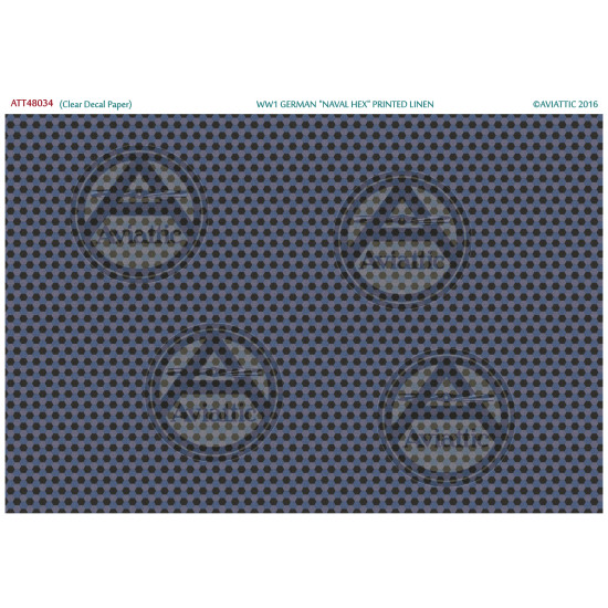 Aviattic ATT48034 1/48 (Clear Decal Paper) WW1 German Naval Hex Printed Linen Aviattic ATT48034 1/48 (Clear Decal Paper) WW1 German Naval Hex Printed Linen