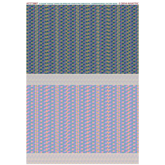Aviattic ATT72007 1/72 5 colour lozenge joined for upper and lower flying surfaces inc. interior reversed (factory fresh) Aviattic ATT72007 1/72 5 colour lozenge joined for upper and lower flying surfaces inc. interior reversed (factory fresh)
