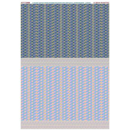 Aviattic ATT72008 1/72 5 colour lozenge joined for upper and lower flying surfaces inc. interior reversed (faded) Aviattic ATT72008 1/72 5 colour lozenge joined for upper and lower flying surfaces inc. interior reversed (faded)
