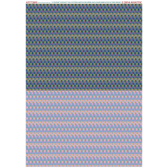 Aviattic ATT72011 1/72 5 colour lozenge full pattern upper lower surfaces fresh