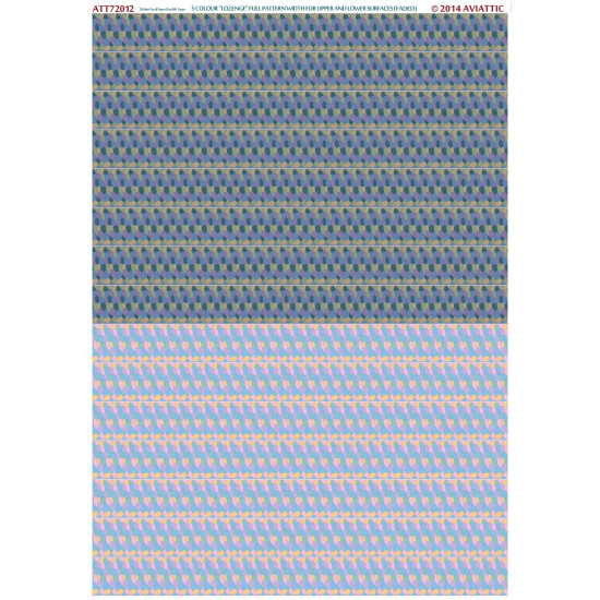 Aviattic ATT72012 1/72 (white decal paper for rib tapes) 5 colour lozenge full pattern width for upper and lower surfaces (factory fresh) Aviattic ATT72012 1/72 (white decal paper for rib tapes) 5 colour lozenge full pattern width for upper and lower surfaces (factory fresh)