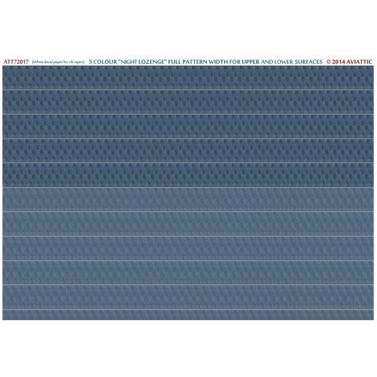 Aviattic ATT72017 1/72 (white decal paper for rib tapes) 5 colour night lozenge joined for upper and lower flying surfaces Aviattic ATT72017 1/72 (white decal paper for rib tapes) 5 colour night lozenge joined for upper and lower flying surfaces