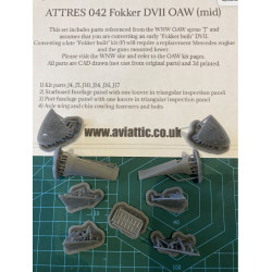 Aviattic ATTRES042 1/32 Fokker DVII OAW mid prod cowling panel set for WNW resin
