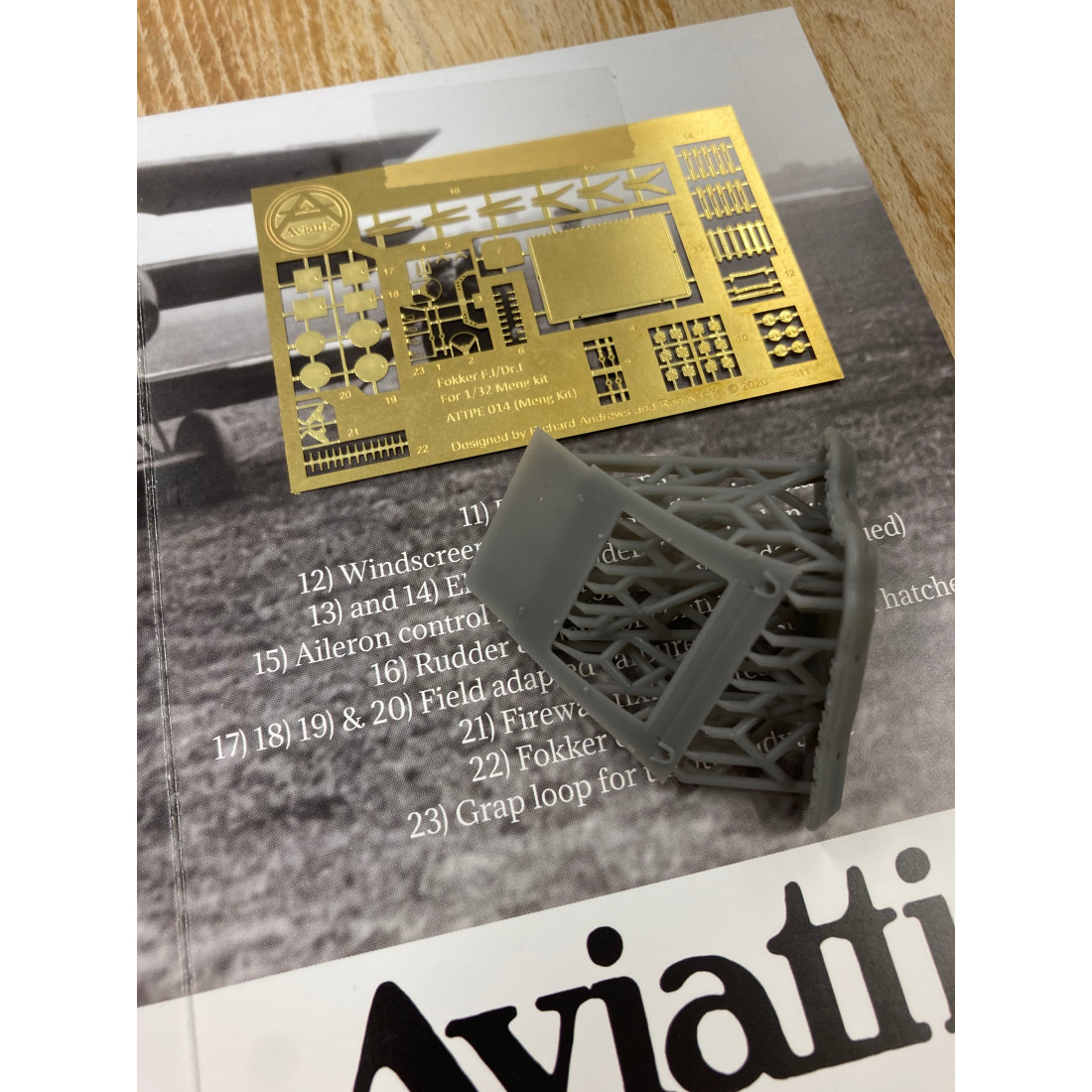 Aviattic ATTRES053 1/32 Meng 3d printed Fokker F.I/DR.I fuselage panel ...
