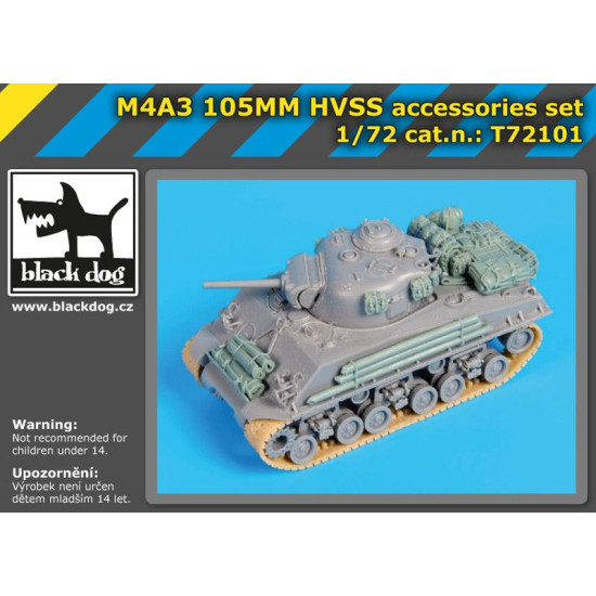 Black Dog 72101 1/72 M4A3 105MM HVSS accessories set for Dragon