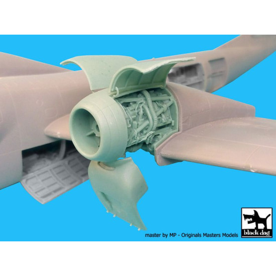 Black Dog A48063 1/48 OV-1 D Mohawk engine for Roden